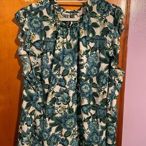 Loft Plus floral sleeveless shirt